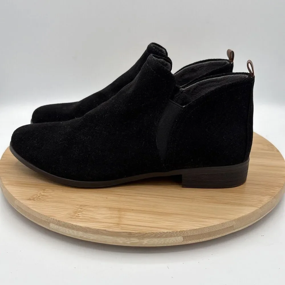 Dr Scholl’s Be Energized Ramble Chelsea Boots Black Faux Suede Women’s 8.5